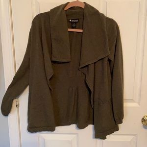 Valerie Bertinelli Wool Cardigan Olive Green